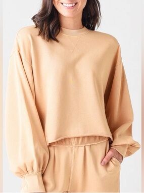 FRAME 100% Cotton Peach Crewneck Sweatshirt